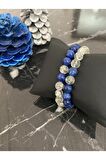 Doğal Taş Çift Bilekliği Necef Taşı Ve Lapis Lazuli Bileklik