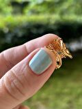 BYM523 Çelik Kadın Rose Gold Yıldız Taşlı Geçirmeli 3 lü Görünüm Kıkırdak Küpe