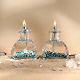 impeRiums Ocean Blue Dekoratif Kandil Mum 2'li Set
