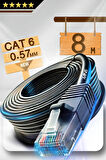 MN6 M107x 8 Metre Internet Kablosu/utp 0,57mm Cat6 Iki Kat Korumalı/ Iç Dış Mekan/8m Ethernet Kablosu