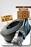 MN6 M107x 8 Metre Internet Kablosu/utp 0,57mm Cat6 Iki Kat Korumalı/ Iç Dış Mekan/8m Ethernet Kablosu