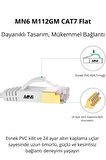 MN6 M112GM 10 Metre Cat7 Kablo/Flat-10GBPS-600MHZ-RoHs Sertifikalı/10 Metre Cat7 Ethernet Kablosu
