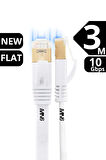 MN6 M112GM Flat Cat7 Kablo/3 METRE/10GBPS-600MHZ-RoHs Sertifikalı/Cat7 Ethernet Kablosu