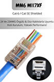 MN6 M117XF Cat6 jack/90 Adet-Metal EZ/Yeni Nesil rj45 cat6-8P/8C AÇIK UÇLU/Cat6 Konnektör