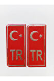 Tr Plaka Krom Sticker 2'li - Türkiye Plaka Krom Stıcker - Türkiye Plakalık Krom