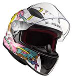 LS2 RAPID MINI CRAZY POP BEYAZ-PEMBE ÇOCUK KASK L