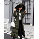 Barbora Kadın Tam Boy Şişme Mont haki