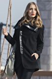 Barbora Günlük Kışlık Kaşmir Yaka Kadın Kaban bt821siyyaahh