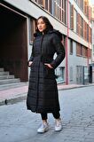 Barbora Günlük Kışlık Tam Boy Şişme Kadın Mont bt180siyah4