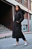 Barbora Günlük Kışlık Tam Boy Şişme Kadın Mont bt180siyah4