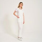 Barbora Askılı Büyük Cep Detaylı Kadın Salopet Tulum bt283beyaz9