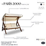 Paris 2000 Ahşap Bahçe Teras Balkon  Salıncağı
