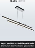 Cosmo 2 Silver Lineer LED Sarkıt Avize – Kumandalı Dim Edilebilir – Aşağı Işık - 6500K