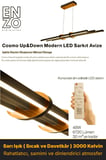 Cosmo Bronz Lineer LED Sarkıt Avize – Kumandalı Dim Edilebilir – Yukarı & Aşağı Işık - 3000K