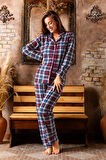Nisanca Kadın Kışlık Welsoft Peluş Polar  Düğmeli Pijama Takımı