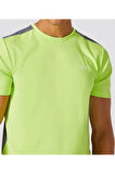 Neon Yeşil Performans T-shirt Sırt Mesh Panel Detaylı