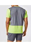 Neon Yeşil Performans T-shirt Sırt Mesh Panel Detaylı