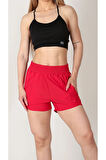 Kadın Spor Şortu Rahat Kalıp Çok Amaçlı Fitness Koşu Şortu,Nefes Alan Esnek Şort