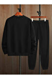 Uyuyan Ricky Baskılı Unisex Sweatshirt Alt-üst Takım