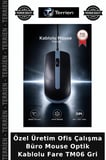 Özel Üretim Ofis Çalışma Büro Mouse Optik Kablolu Fare TM06 Gri