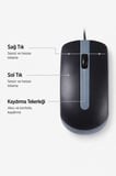 Özel Üretim Ofis Çalışma Büro Mouse Optik Kablolu Fare TM06 Gri