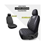 Toyota Corolla Deri Detaylı Özel Tasarım Oto Koltuk Kılıfı Seti MAXY SB  
