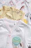 % 100 Pamuklu Lemon Yellow Circus 3’lü Romper Set