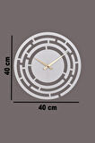 Labirent Model Dekoratif Metal Lazer Kesim Akar Sessiz Mekanizmalı Duvar Saati (40*40 cm)