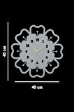 Mercan Model Dekoratif Metal Lazer Kesim Akar Sessiz Mekanizmalı Duvar Saati (40*40 cm)