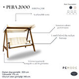 PERA 2000 Ahşap Bahçe Teras Balkon Salıncağı