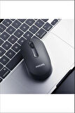 Philips M402 SPK7402 Sessiz Siyah Kablosue Wireless Mouse ( USB Alıcılı )