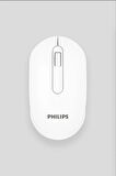 Philips M402 SPK7402 (SESLİ TUŞLU) Wireless Kablosuz Mouse Usb Alıcılı 1600 Dpi Beyaz