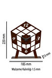 Küp Model Metal Lazer Kesim Akar Sessiz Mekanizmalı Masa Saati