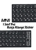 MN6 Rusça klavye sticker-50 Adet-A Kalite /Rusça klavye etiketi-Kolay yapıştırılıyor/PC Laptop mac uyumlu