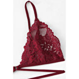 Kadın Bordo Özel Şık Sütyen Külot Takımı