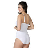 Beyaz Mı Emay 1415 Modal Cotton Çıtçıtlı İnce Askılı Body