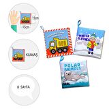 3 Kitap Tox İngilizce İş Makineleri , Kışlık Giysiler Ve Kutup Hayvanları Kumaş Sessiz Kitap E118 E124 E125 - Bez Kitap