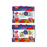 4 Set - 48 Parça Tox Tekne , Helikopter ve Gökkuşağı 3+ Keçe Yapboz - 3 Yaş Puzzle T005 T042