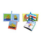 2 Kitap Tox İngilizce Kışlık Giysiler Ve İş Makineleri Kumaş Sessiz Kitap E124 E132 - Bez Kitap , Eğitici Oyuncak , Yumuşak Ve Hışırtılı