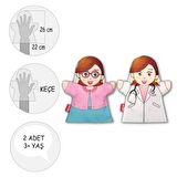2 Parça Tox Meslekler El Kukla Set , Eğitici Oyuncak