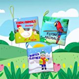 3 Kitap Tox İngilizce Kışlık Giysiler , Uçan ve Çiftlik Hayvanları Kumaş Sessiz Kitap E119 E124 E133 - Bez Kitap , Eğitici Oyuncak , Yumuşak ve Hışırtılı