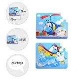 Tox Tekne Helikopter 3+ Keçe Yapboz - 3 Yaş Puzzle T005