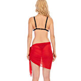 Kadın Kırmızı Transparan Belden Bağlamalı Pareo