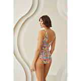 MARSiLYAN- Özel Tasarım Tropikal Desenli Mayo