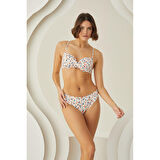 MARSiLYAN- Puantiyeli Şık Desenli Kaplı Bikini Takımı