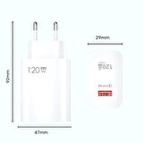 120w Usb Hızlı Type C Uçlu Kablolu Şarj Aleti