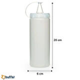 Şeffaf Kapaklı Sızdırmaz Yağlık Sosluk Şişesi Plastik Yağdanlık 400 Ml Ap-9028