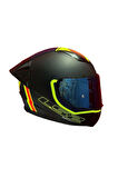 RAPID 2 RACE EXTRA MAT NEON SARI-NAVY MAVİ KASK++SPOİLER-SET