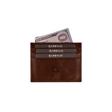 Garbalia Madalyon Crazy Deri Unisex Slim Kartlık Cüzdan
