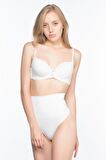 Lazer Kesim Slip Korse Beyaz 2813
